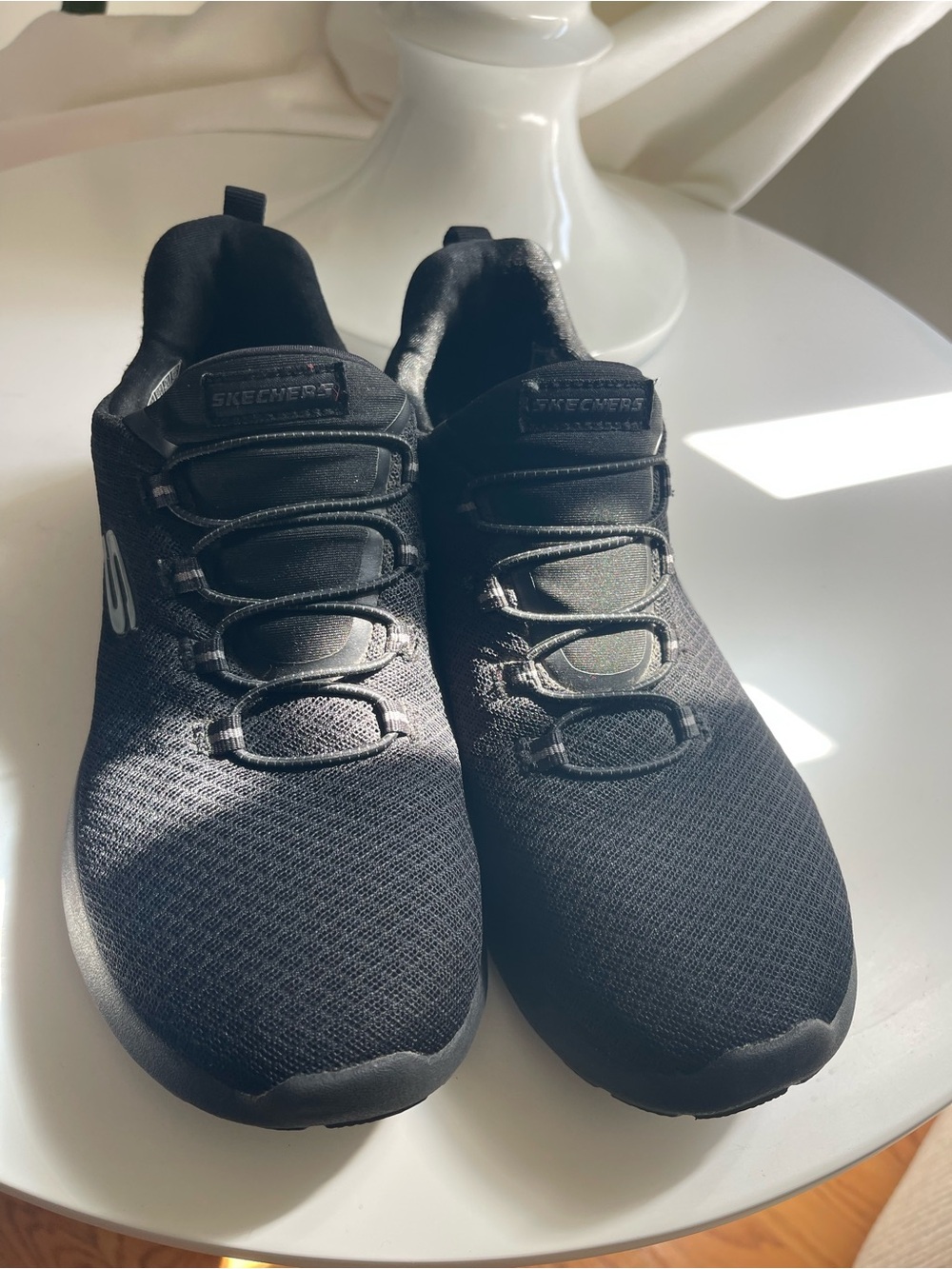 Skechers Black Knit Slip-On Sneakers